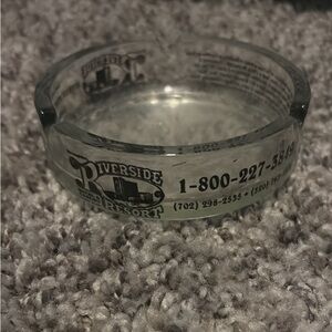 Riverside Hotel Resort & Casino Glass Ashtray Vintage Laughlin Nevada 3.5"